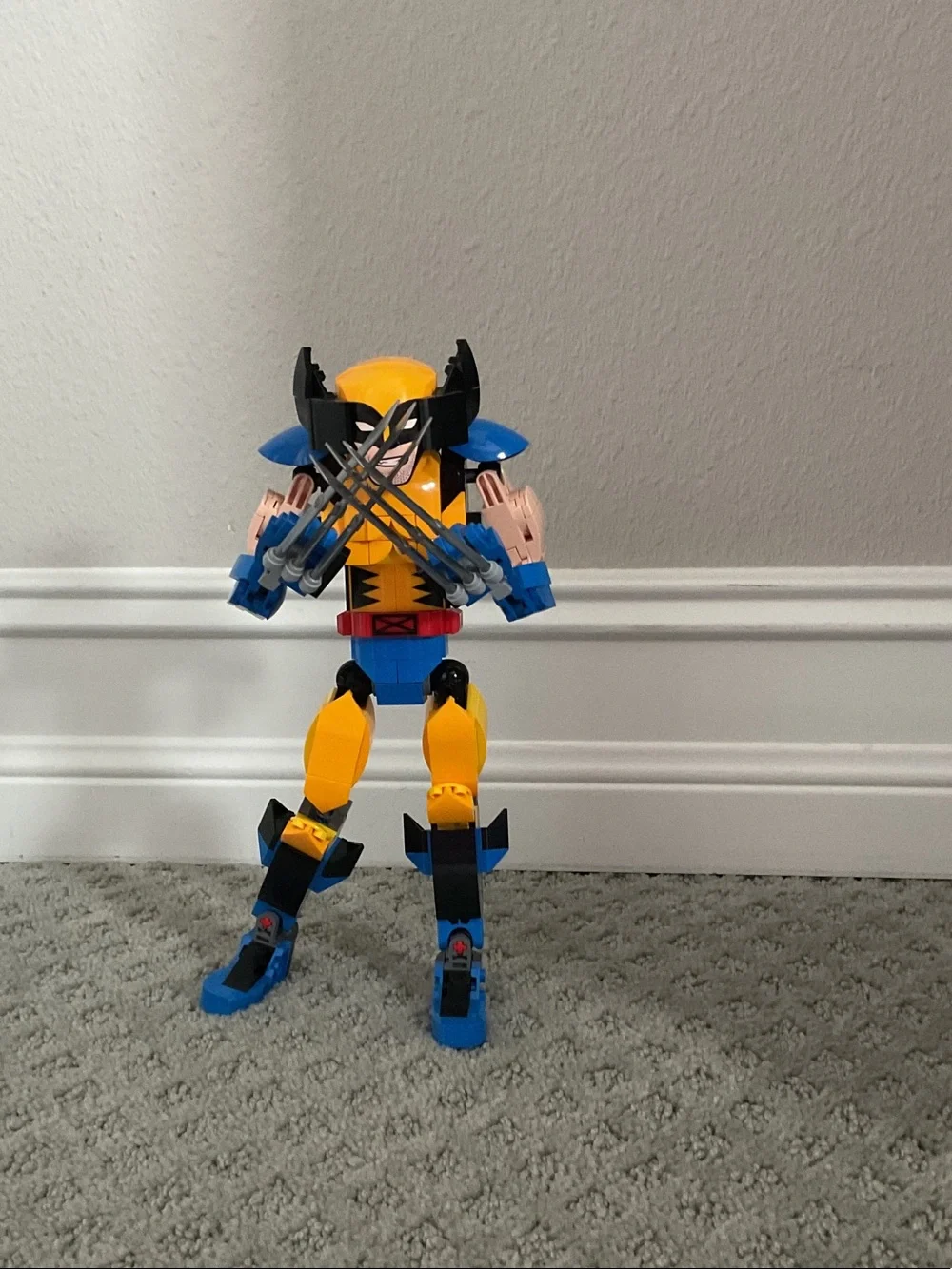 Lego Marvel Wolverine Figure in Yellow, Blue, Black